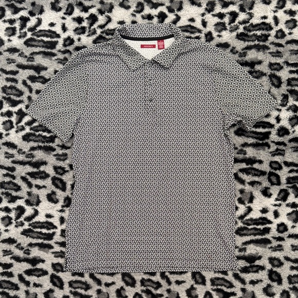 Axist Other - Axist Black and White Geometric Polo Shirt